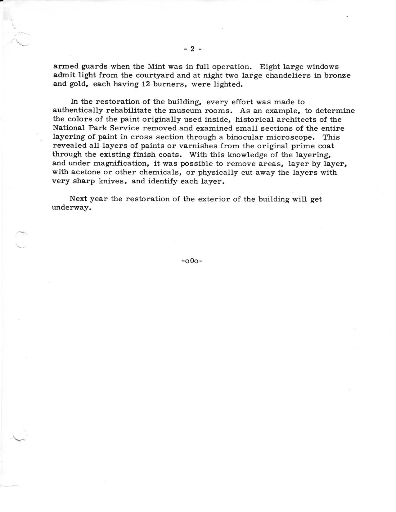 Historic Press Release: Old Mint San Francisco, Page 2