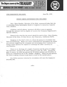 Historic Press Release, June 20, 1974. Full text is duplicated in the body of this page.