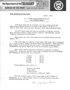 Historic Press Release, June 11, 1973. Full text is duplicated in the body of this page.