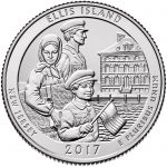 2017 America the Beautiful Quarters Coin Ellis Island New Jersey Uncirculated Reverse