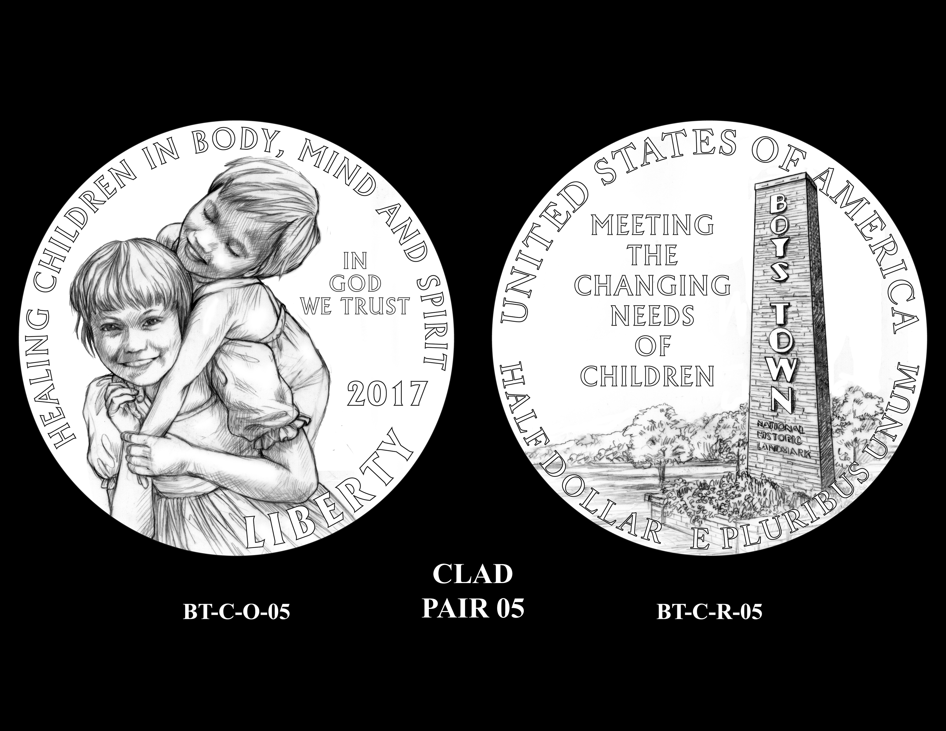 Clad-Pair-05 -- 2017 Boystown Centennial Commemorative Coin  Program