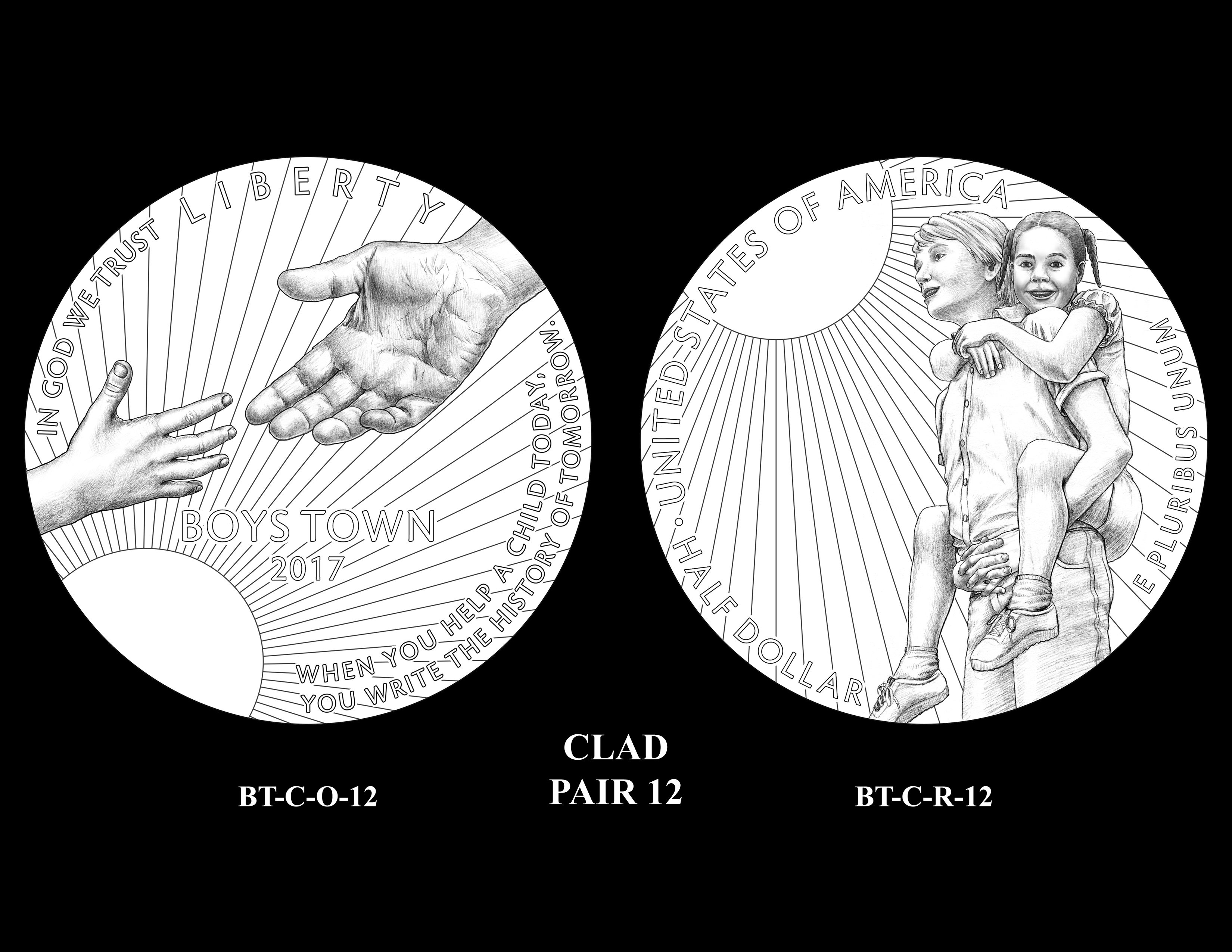 Clad-Pair-12 -- 2017 Boystown Centennial Commemorative Coin  Program