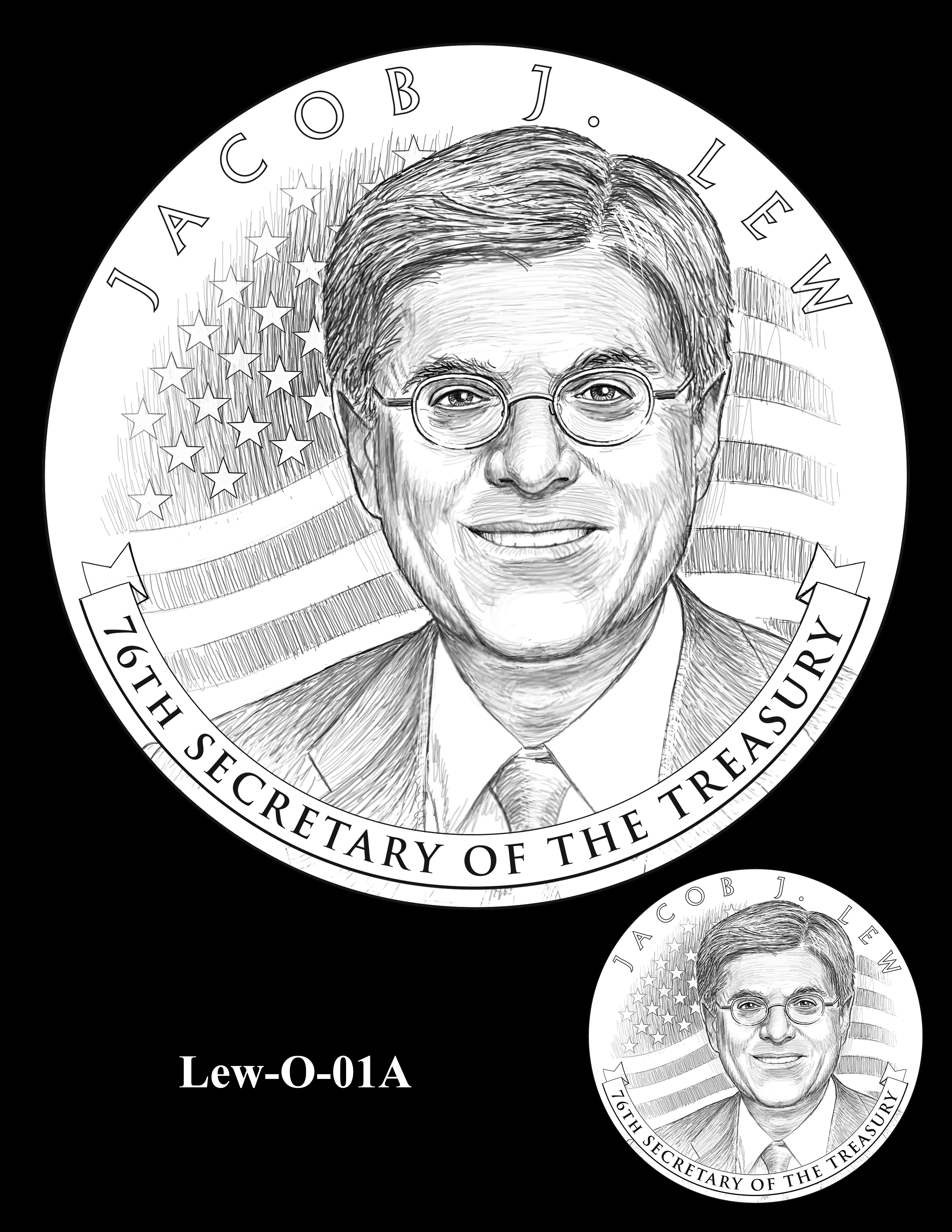 Lew-O-01A - Jacob J. Lew Secretary of the Treasury Medal Obverse