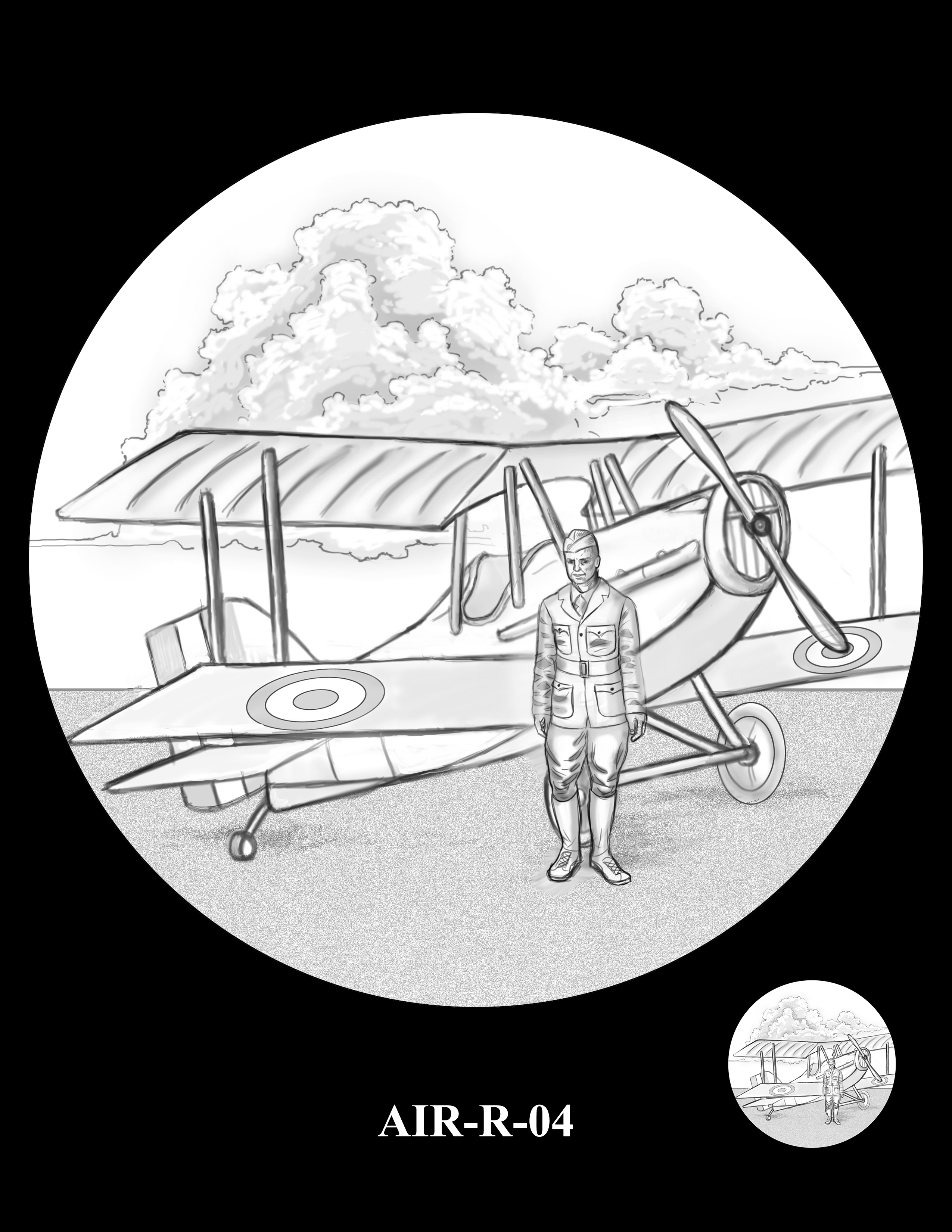 P1-AIR-R-04 -- 2018-World War I Silver Medals - Air Service