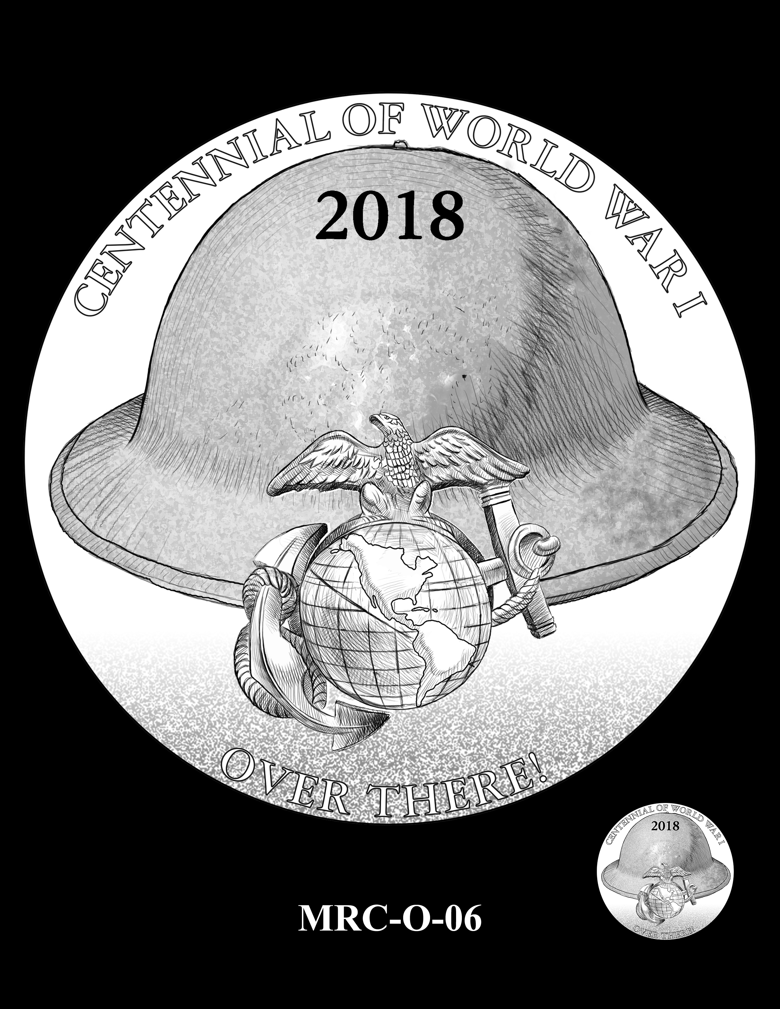 P1-MRC-O-06 -- 2018 World War I Armed Forces Silver Medals - Marine Corps