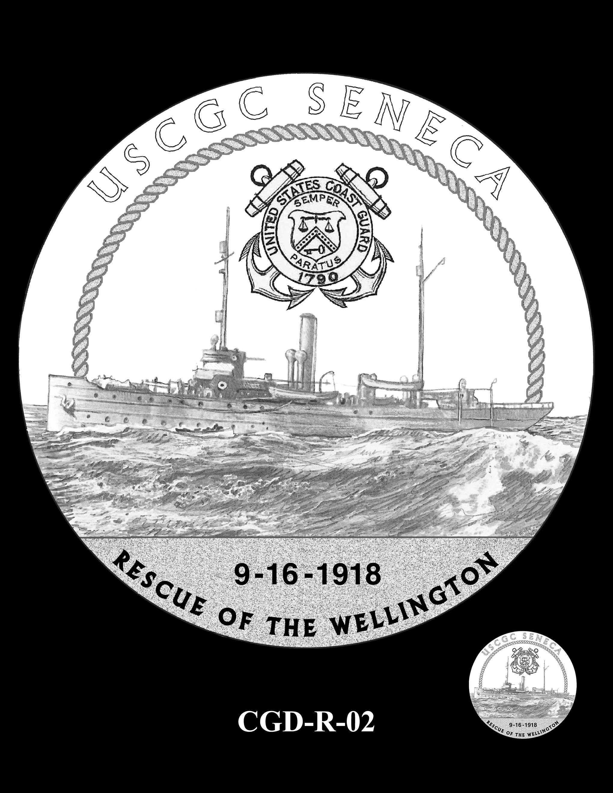 P1a-CGD-R-02 -- 2018-World War I Silver Medals - Coast Guard