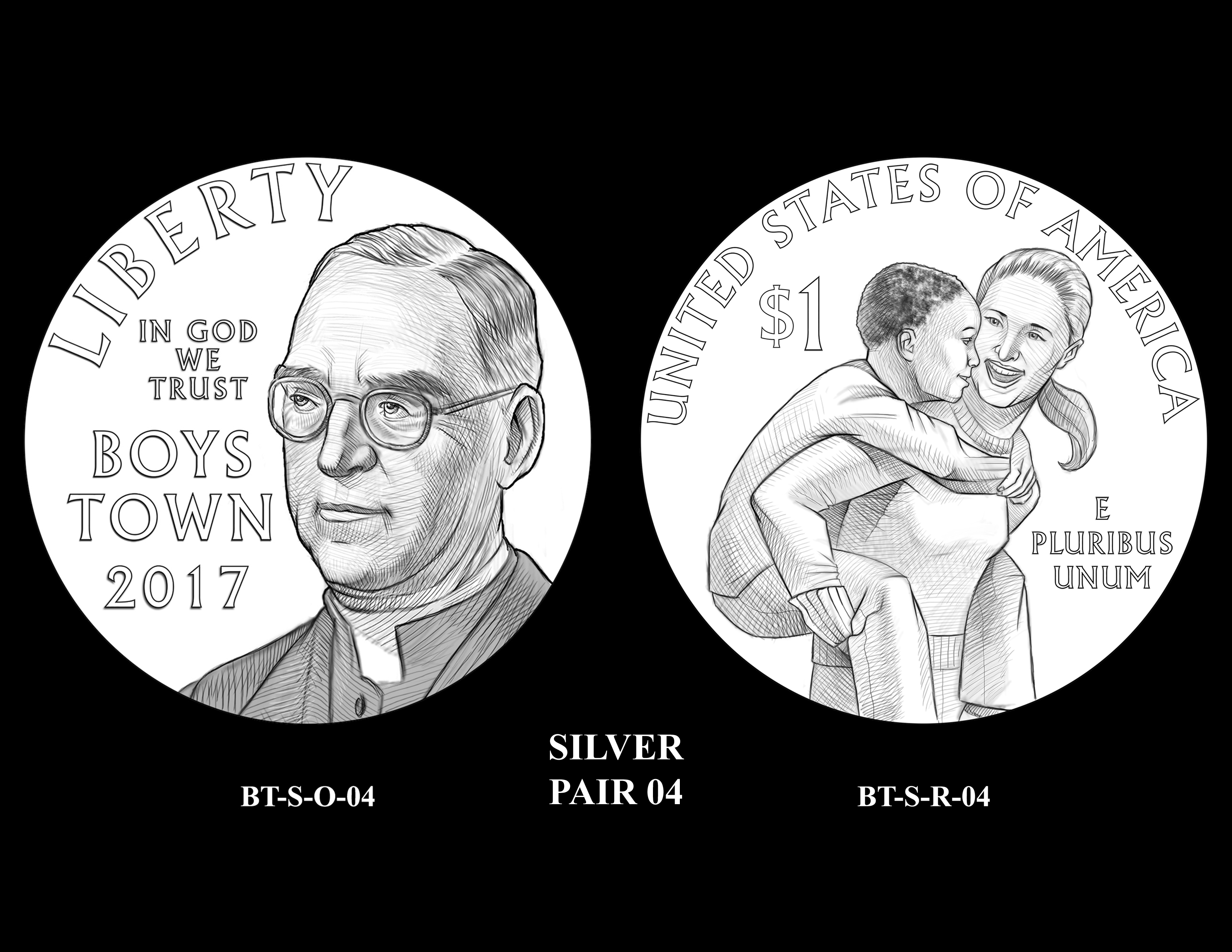 Silver-Pair-04 -- 2017 Boystown Centennial Commemorative Coin  Program