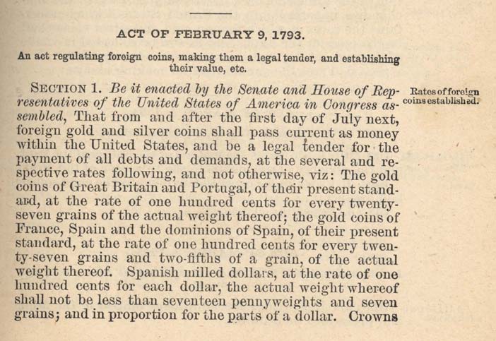 Historic Legislation: Act of February 9, 1793, Page 1