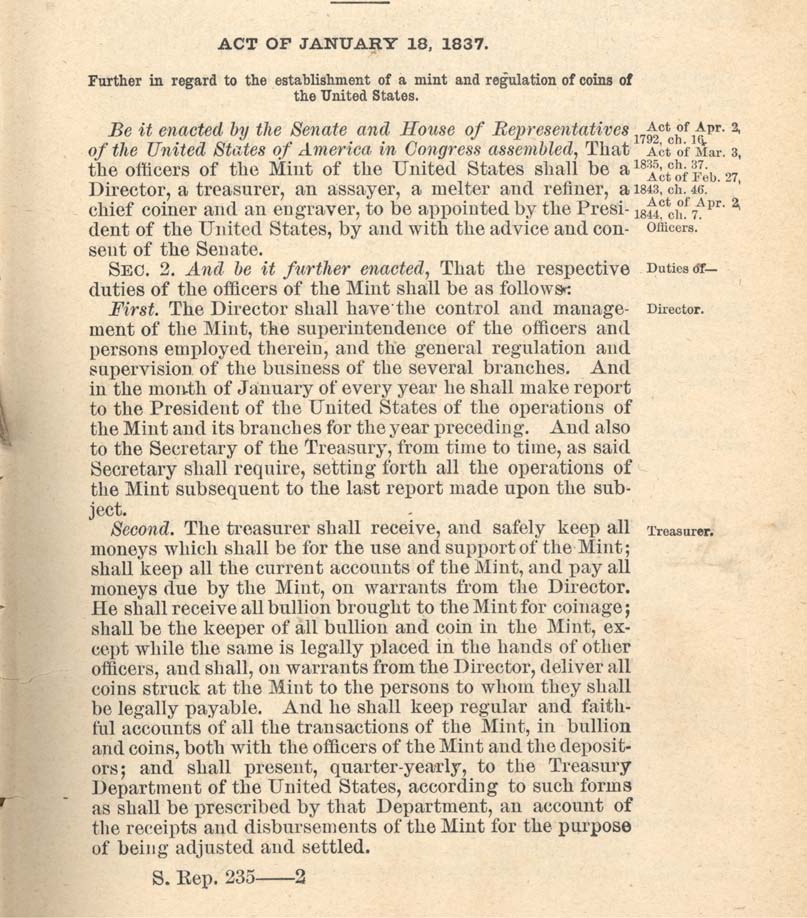 Historic Legislation: Act of January, 18 1837, Page 1