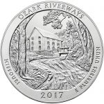 2017 America the Beautiful Quarters Five Ounce Silver Uncirculated Coin Ozark Riverways Missouri Reverse