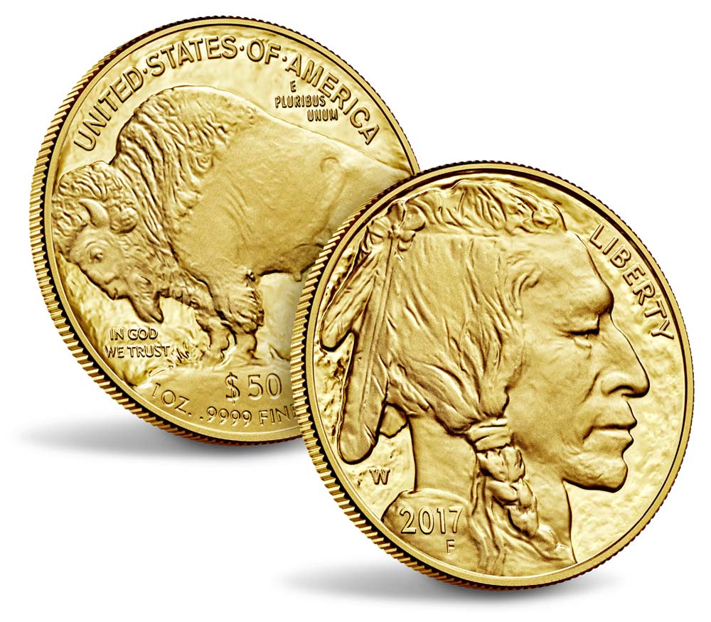 Obverse and reverse of the American Buffalo Gold Coin