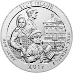 2017 America the Beautiful Quarters Five Ounce Silver Bullion Coin Ellis Island New Jersey Reverse
