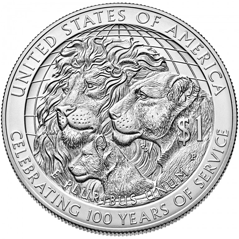 2017 Lions Clubs Commemorative silver uncirculated reverse