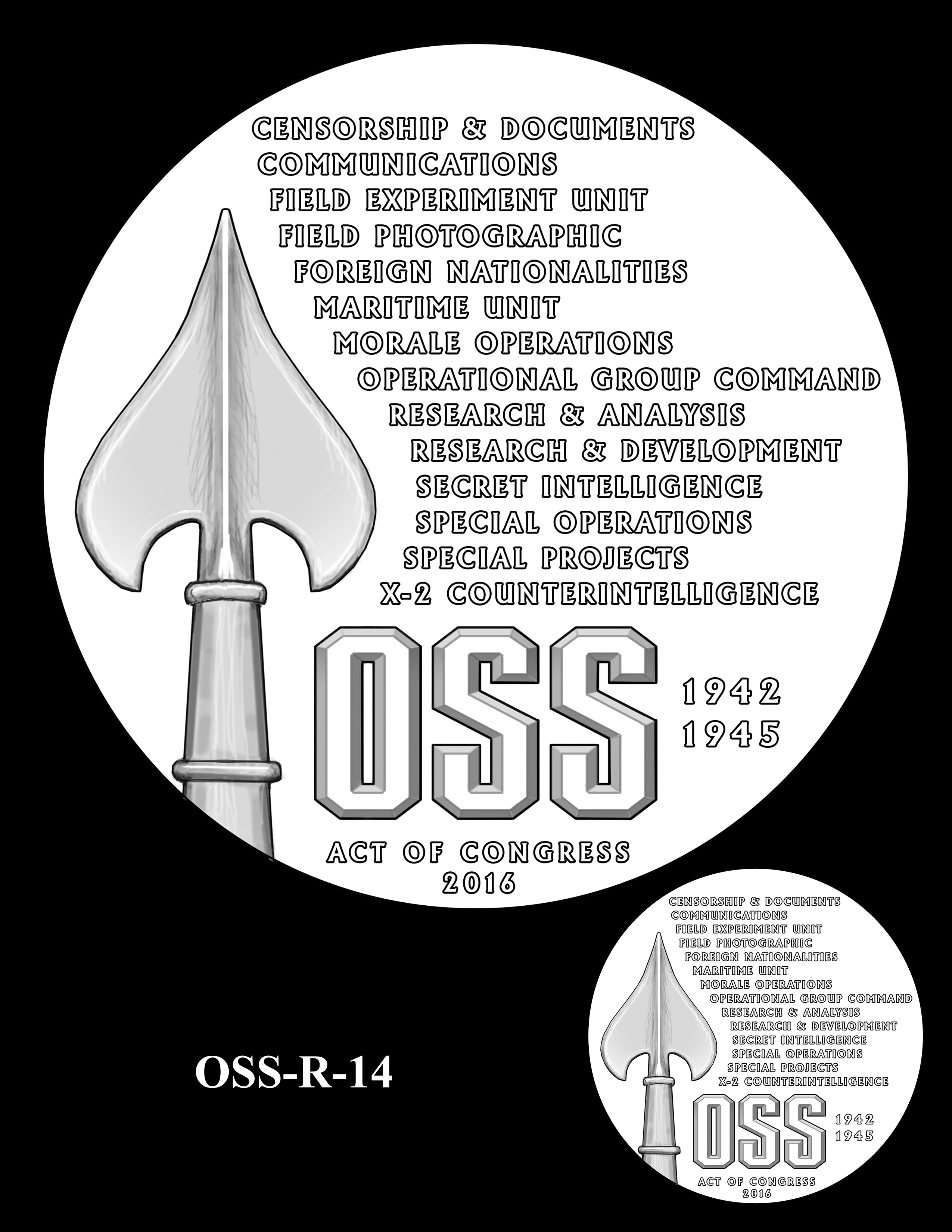 OSS-R-14 -- Office of Strategic Services Congressional Gold Medal