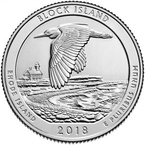 2018 America the Beautiful Quarters Coin Block Island Rhode Island Uncirculated Reverse