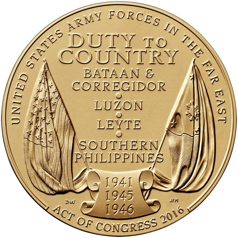 Filipino Veterans World War II Bronze Medal Three Inch Reverse