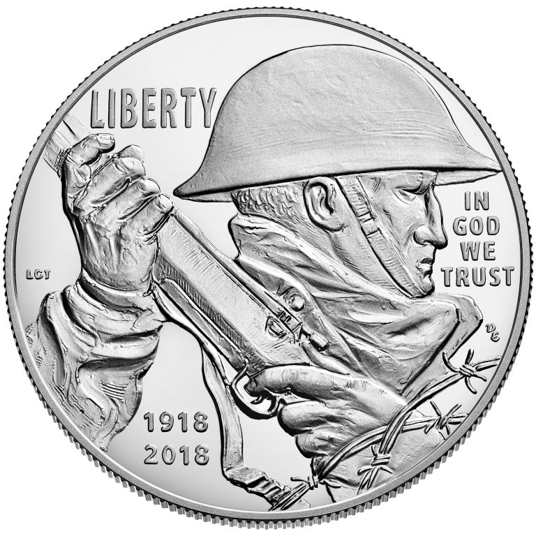 2018 World War I Centennial Commemorative Silver Proof Obverse