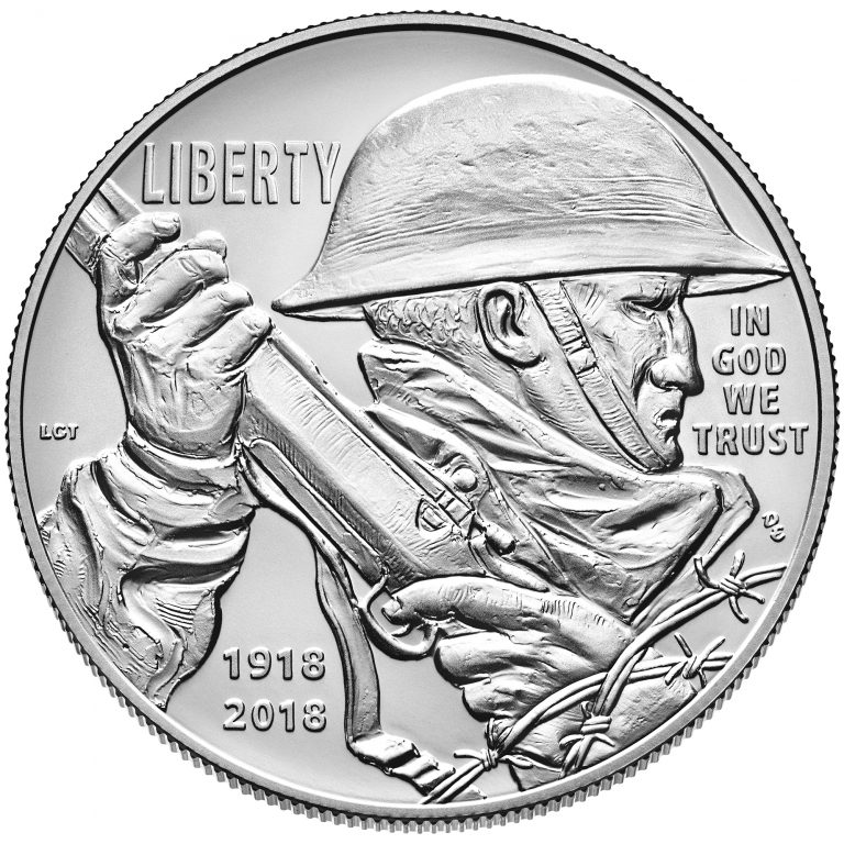 2018 World War I Centennial Commemorative Silver Uncirculated Obverse