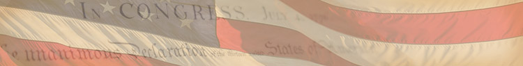 transparent american flag with the u.s. constitution overlaid