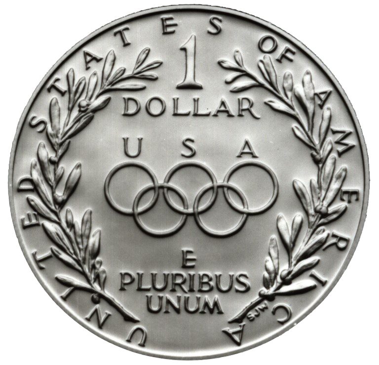 1988 Olympics Seoul Korea Commemorative Silver One Dollar Proof Reverse