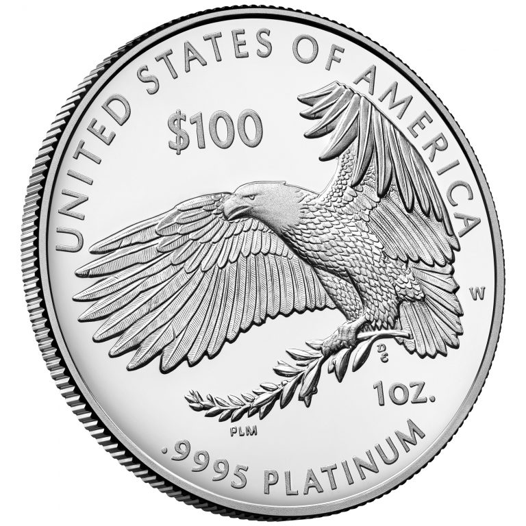 2018 American Eagle Platinum One Ounce Proof Coin Reverse Angle