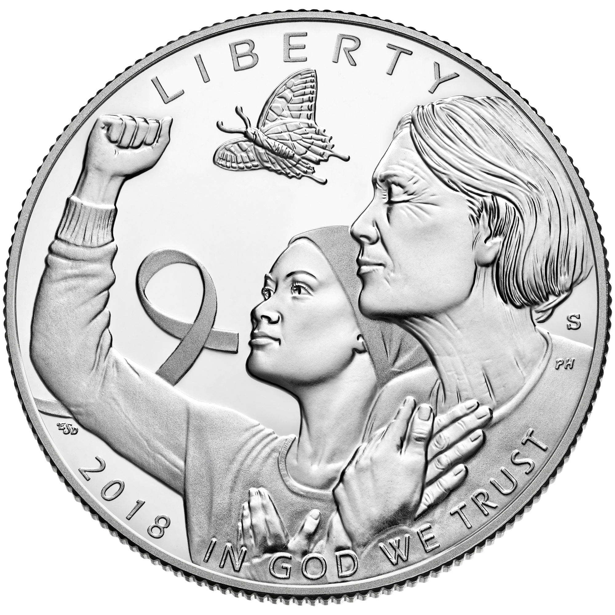 2018 Breast Cancer Awareness Commemorative Clad Proof Coin Obverse