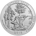 2018 America the Beautiful Quarters Five Ounce Silver Uncirculated Coin Pictured Rocks Michigan Reverse