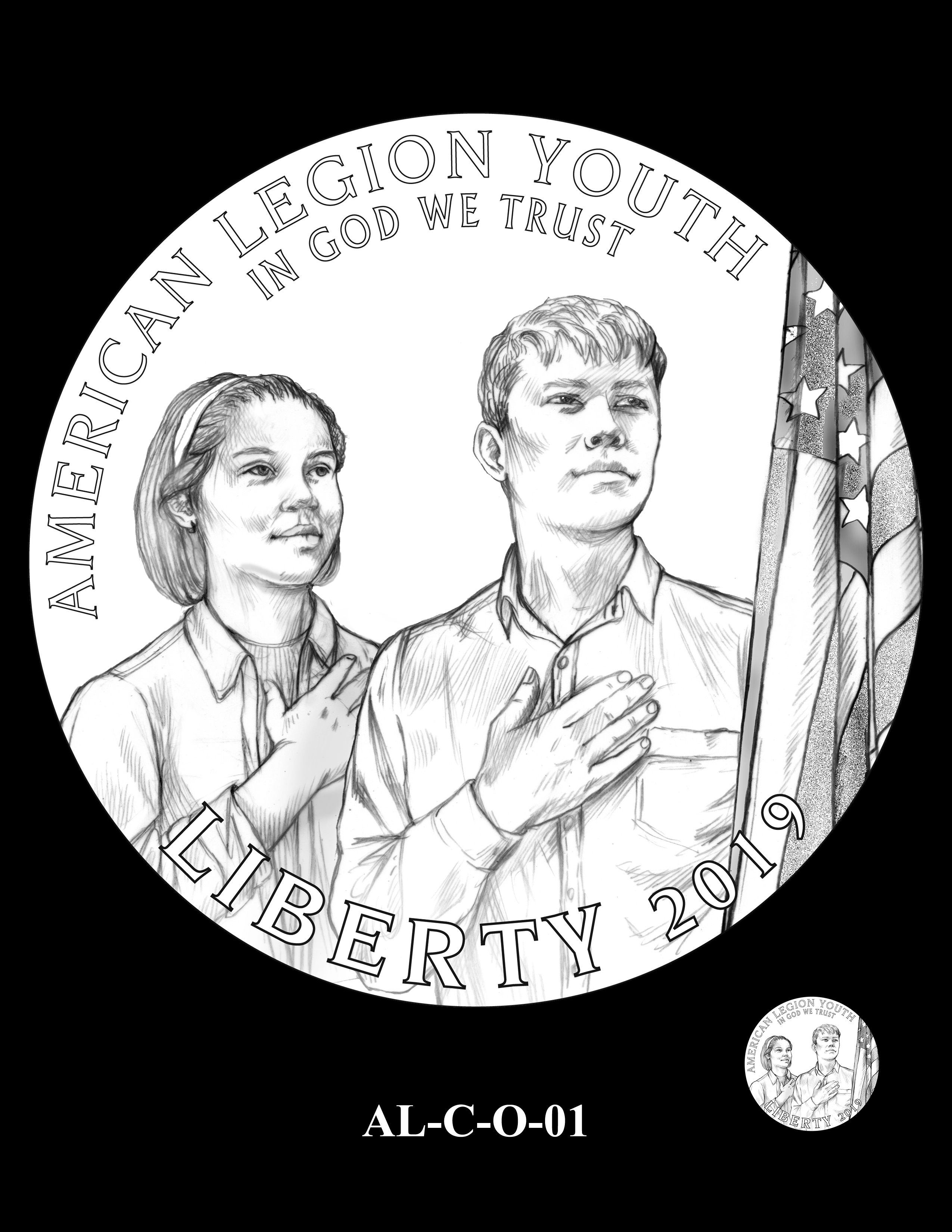 AL-C-O-01 -- 2019 American Legion 100th Anniversary Commemorative Coin Program - Clad Obverse