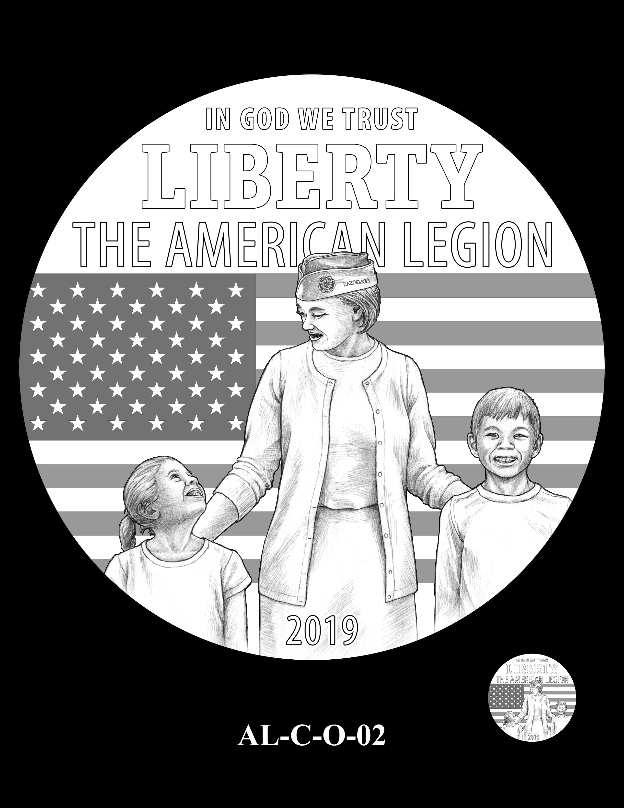 AL-C-O-02 -- 2019 American Legion 100th Anniversary Commemorative Coin Program - Clad Obverse
