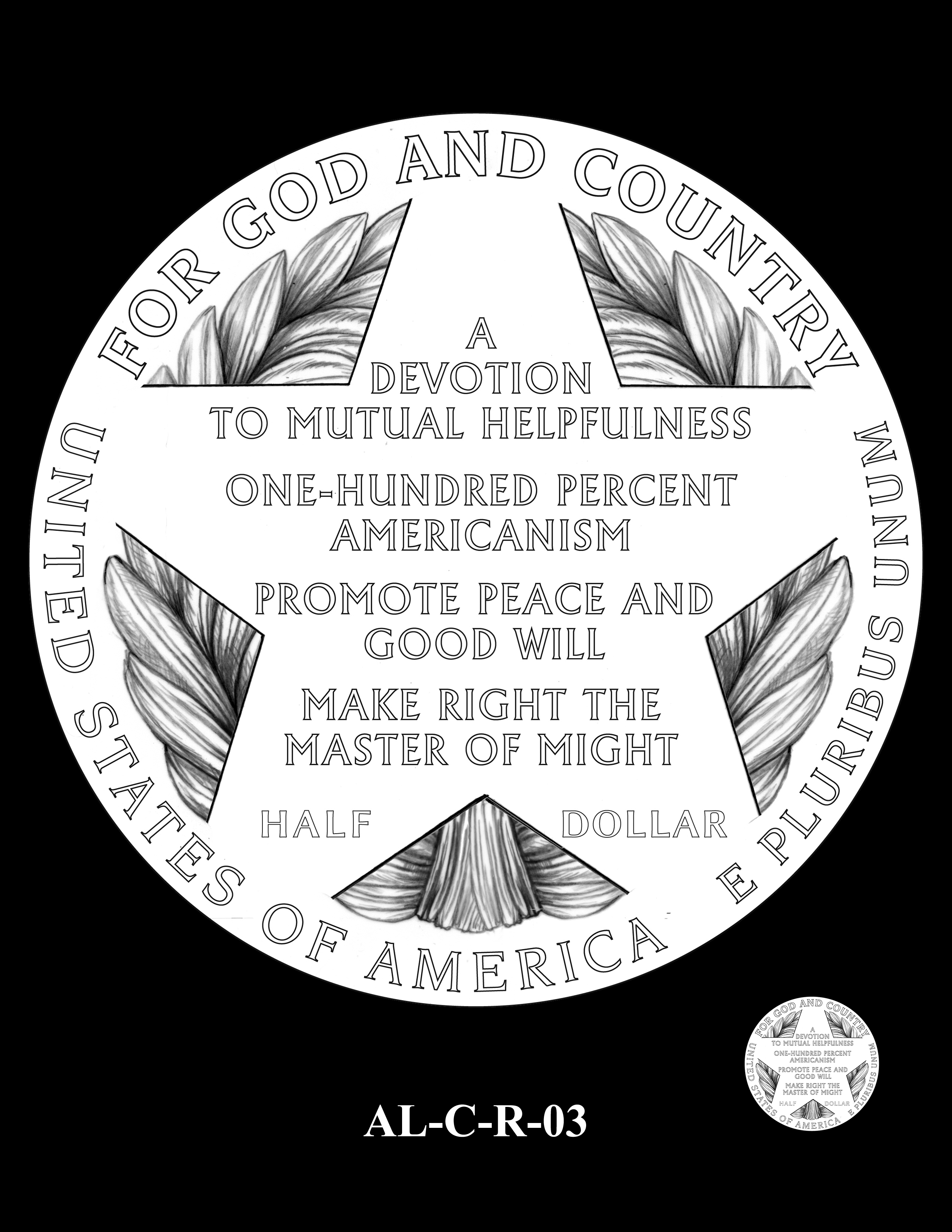 AL-C-R-03 -- 2019 American Legion 100th Anniversary Commemorative Coin Program - Clad Reverse