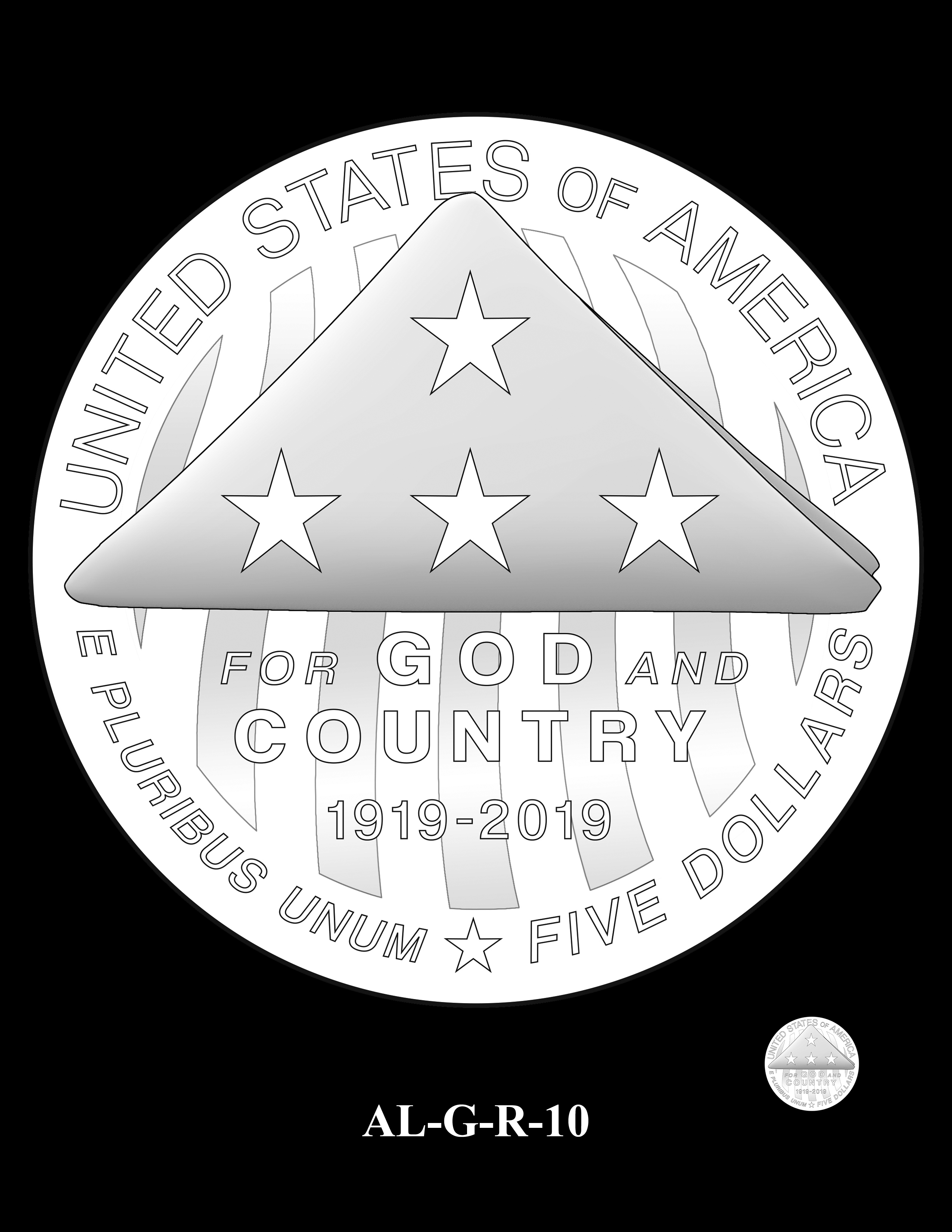 AL-G-R-10 -- 2019 American Legion 100th Anniversary Commemorative Coin Program - Gold Reverse