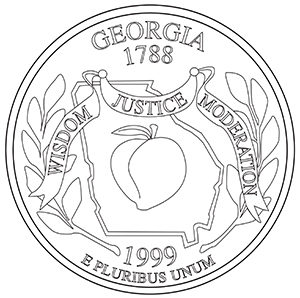 georgia 50 state quarter obverse