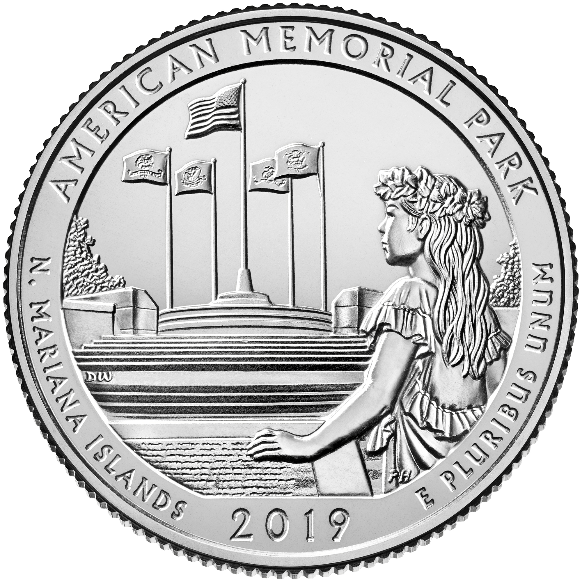 2019 America the Beautiful Quarters Coin American Memorial Park Northern Mariana Islands Uncirculated Reverse