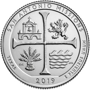 2019 America the Beautiful Quarters Coin San Antonio Missions Texas Uncirculated Reverse