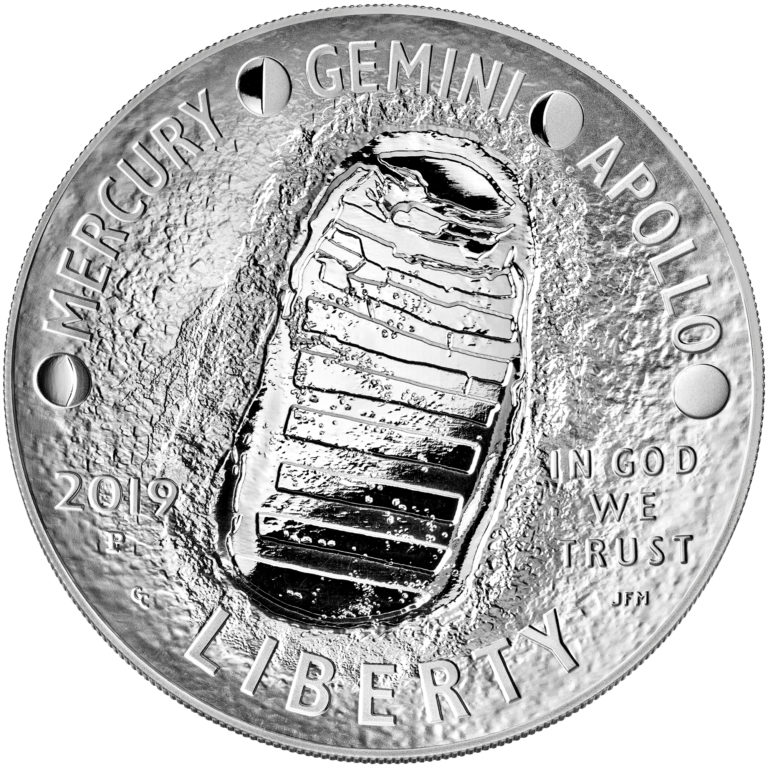 Apollo Astronaut Silver Coin Moon Landing Neil Armstrong Space Exploration NASA 