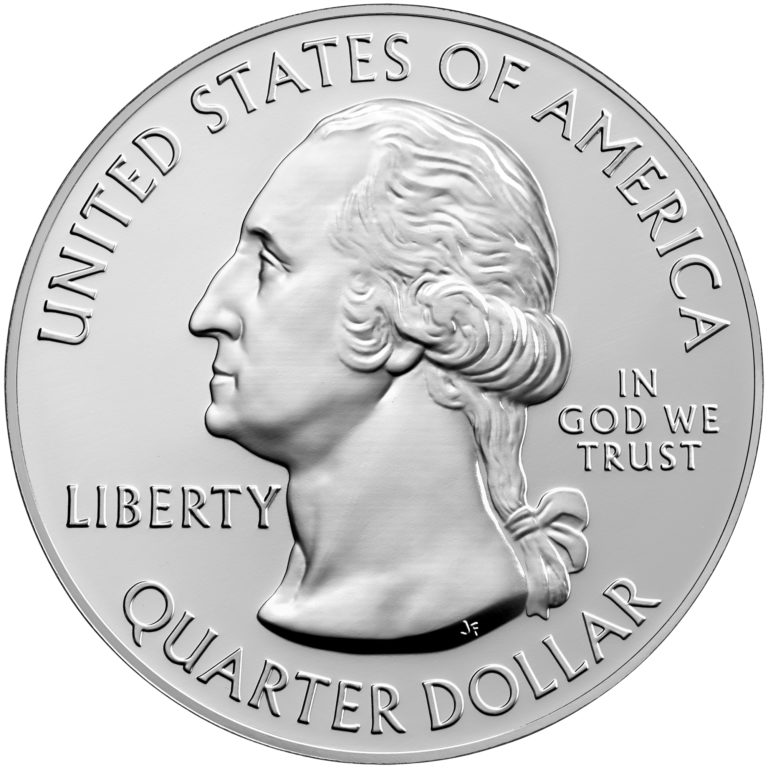 2019 America the Beautiful Quarters Five Ounce Silver Bullion Coin Obverse