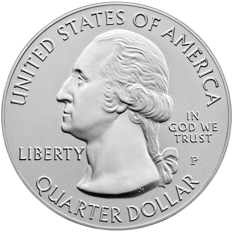 2019 America the Beautiful Quarters Five Ounce Silver Uncirculated Coin Obverse