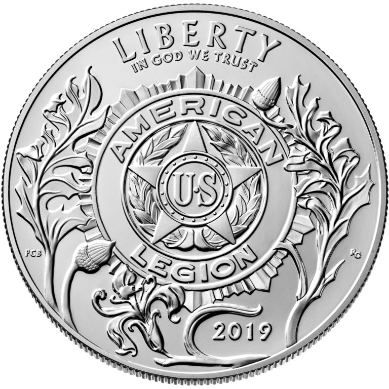 2019 American Legion 100th Anniversary Commemorative Silver Uncirculated One Dollar Obverse