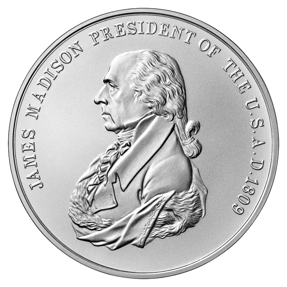James Madison Presidential Silver Medal Obverse