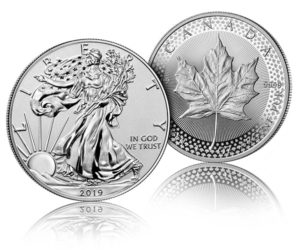 Pride of Two Nations American Eagle Silver Coin and Maple Leaf Silver Coin
