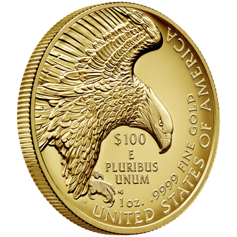2019 American Liberty High Relief Gold Coin Reverse Angle