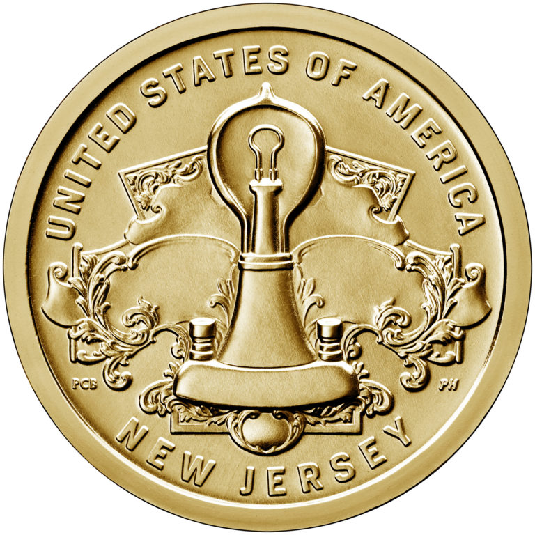 2019 American Innovation One Dollar Coin New Jersey Uncirculated Reverse