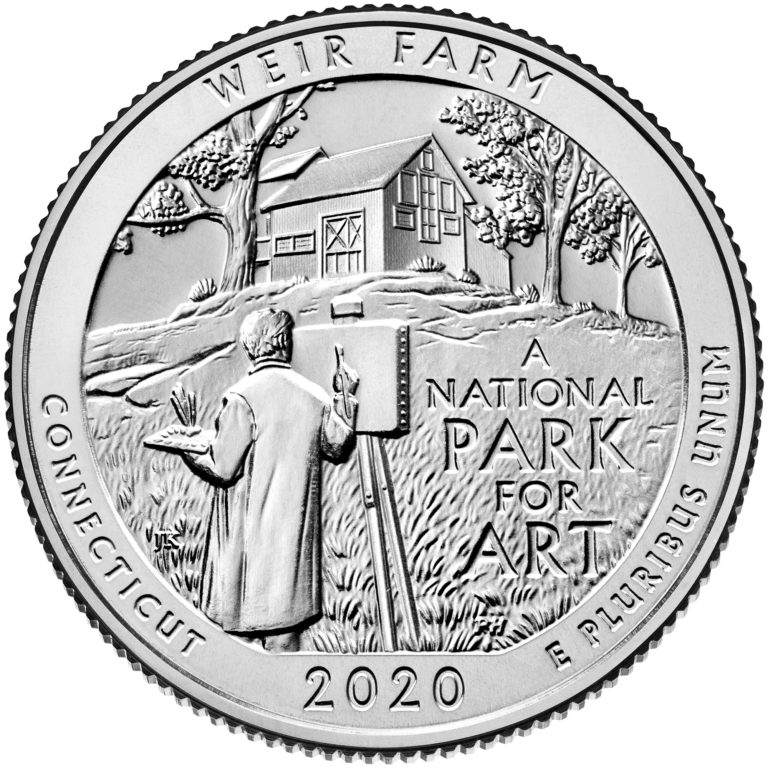 2020 America the Beautiful Quarters Coin Weir Farm Connecticut Uncirculated Reverse