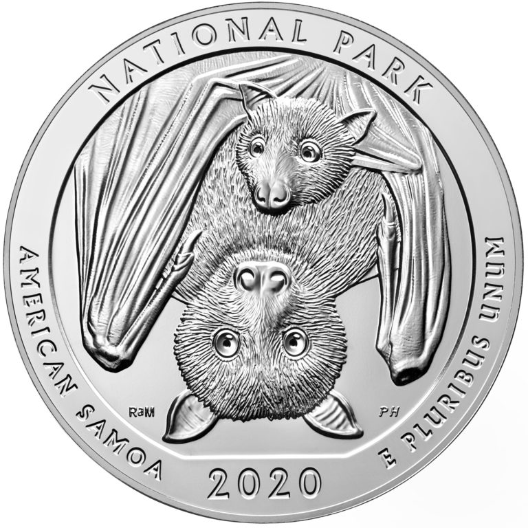 2020 America the Beautiful Quarters Five Ounce Silver Bullion Coin National Park American Samoa Reverse