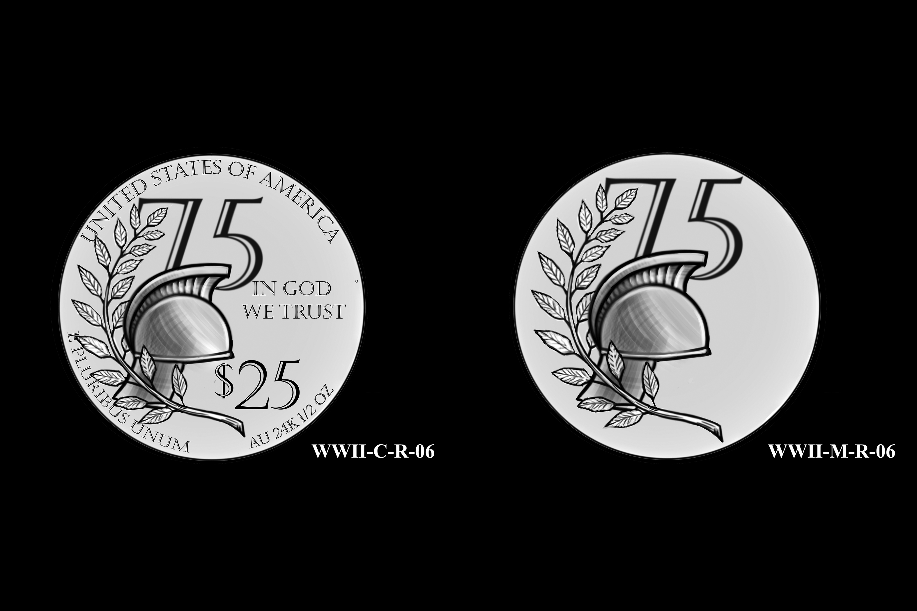 WWII-C-R-06 and WWII-M-R-06 -- End of World War II 75th Anniversary Program - Reverse