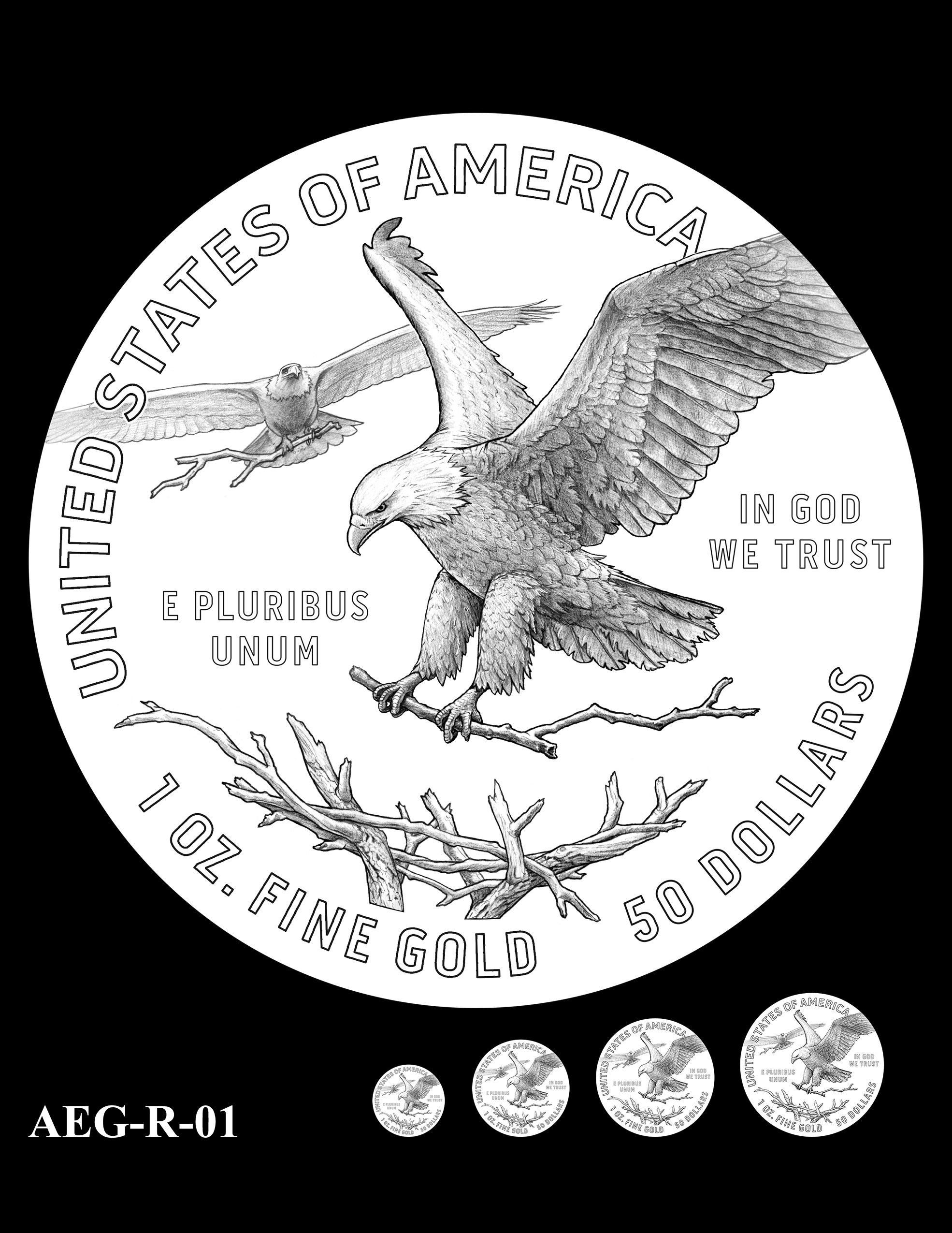 AEG-R-01 -- American Eagle Proof and Bullion Gold Coin - Reverse