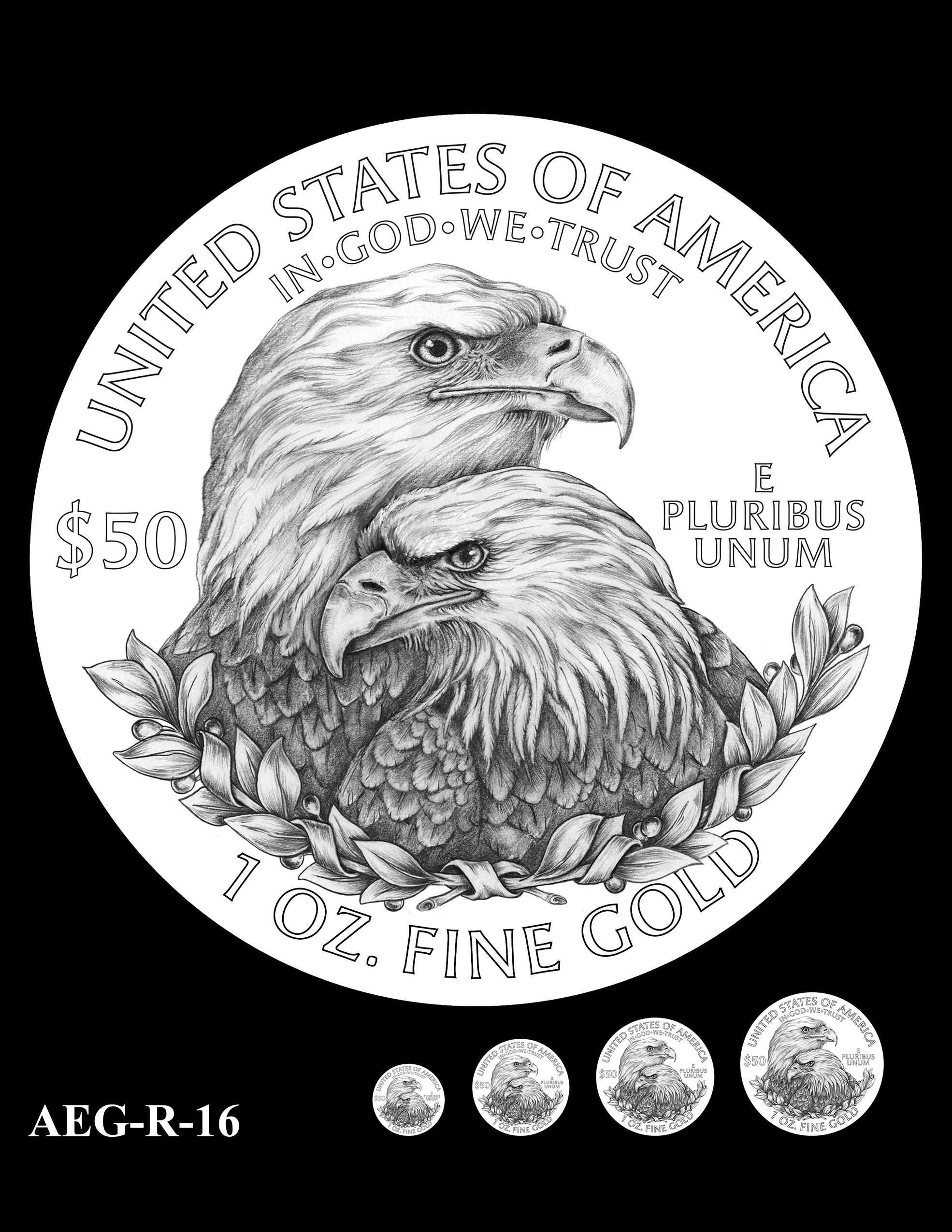 AEG-R-16 -- American Eagle Proof and Bullion Gold Coin - Reverse