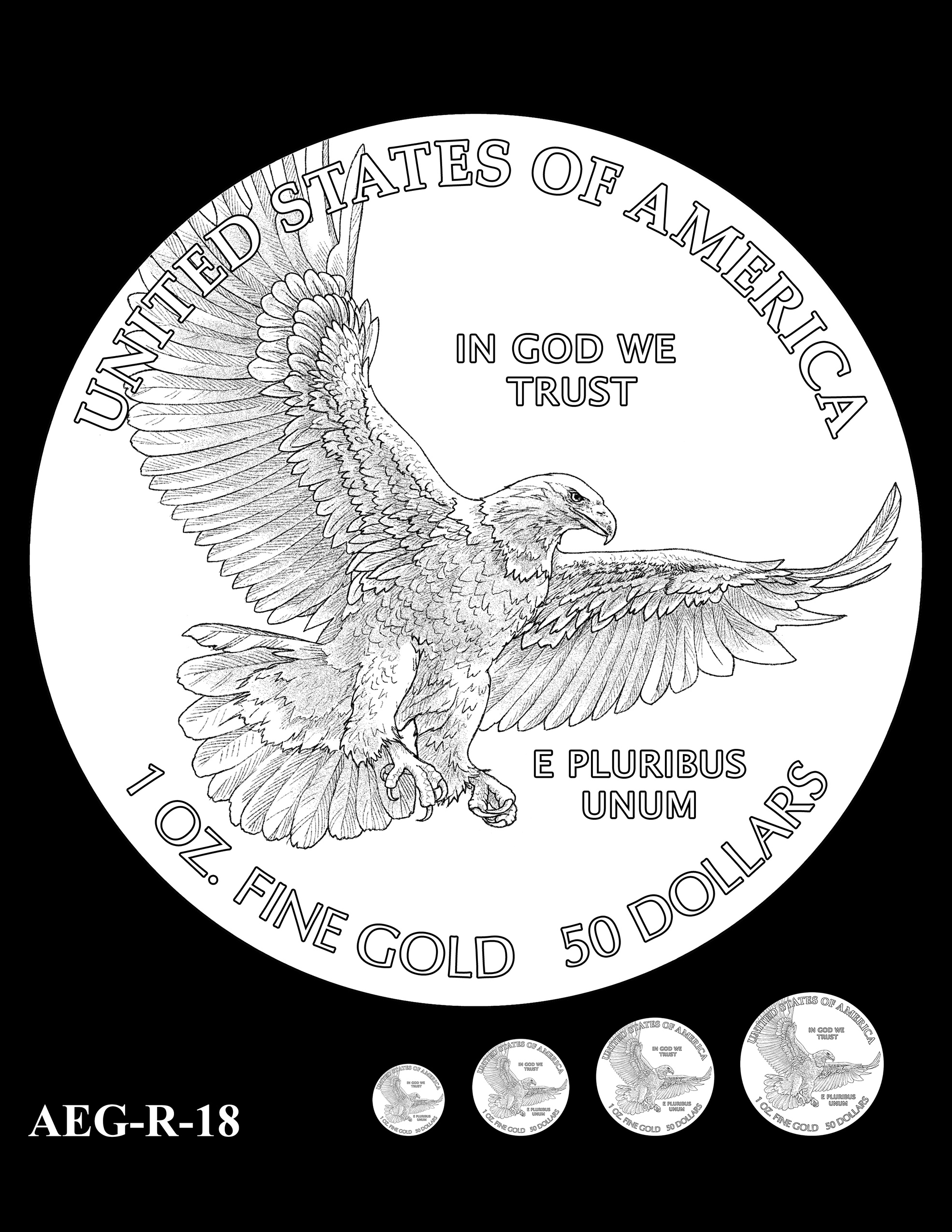 AEG-R-18 -- American Eagle Proof and Bullion Gold Coin - Reverse