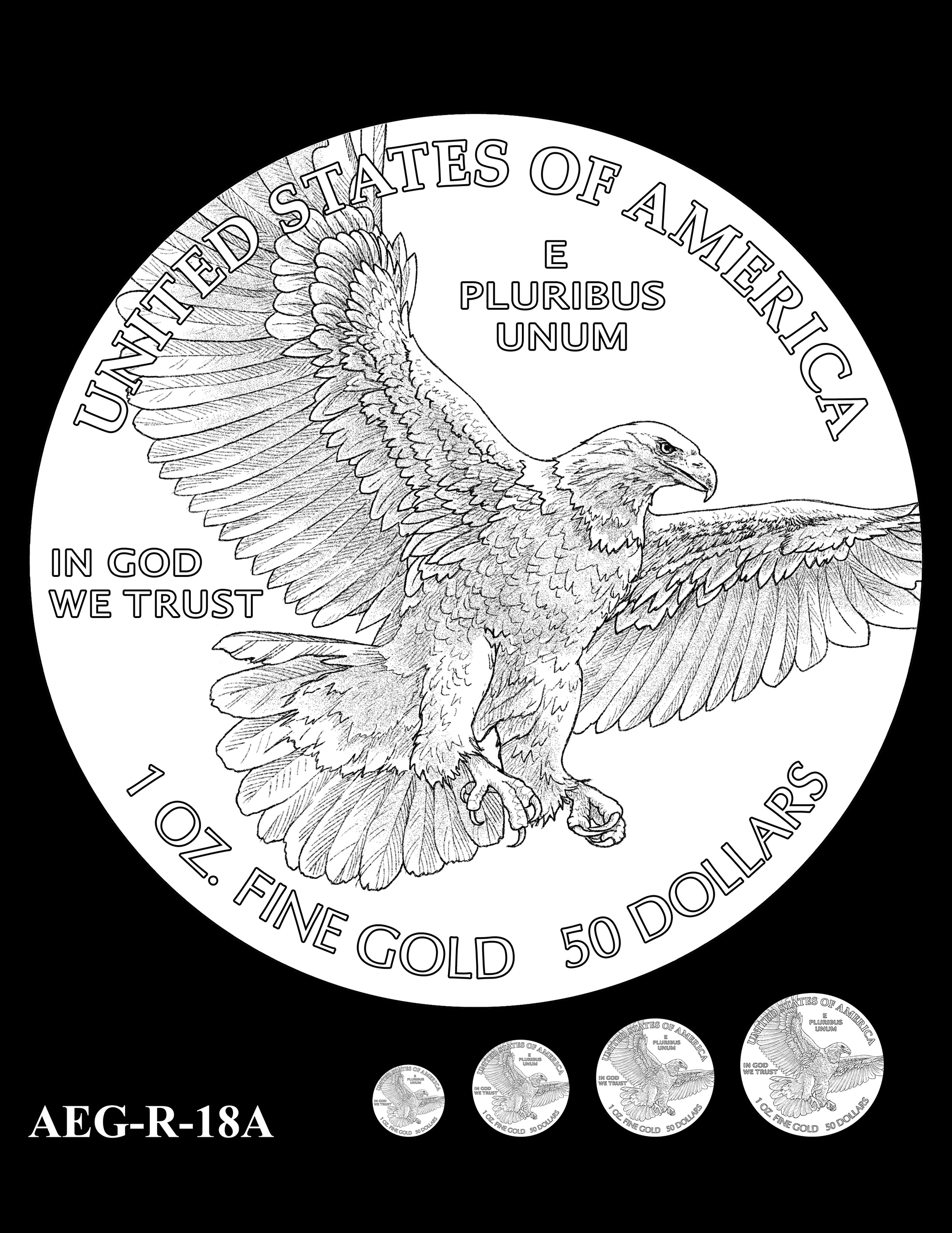 AEG-R-18A -- American Eagle Proof and Bullion Gold Coin - Reverse