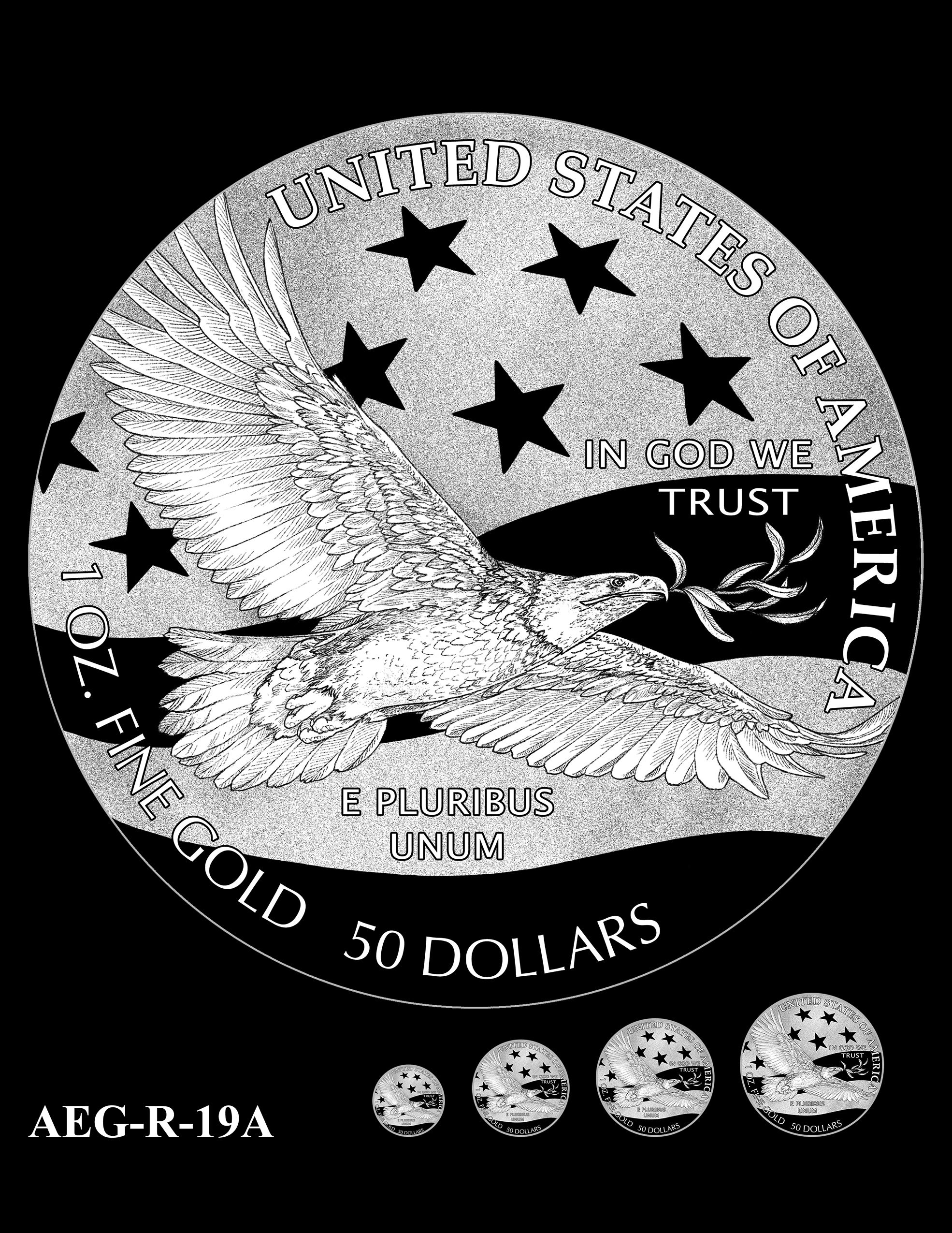 AEG-R-19A -- American Eagle Proof and Bullion Gold Coin - Reverse